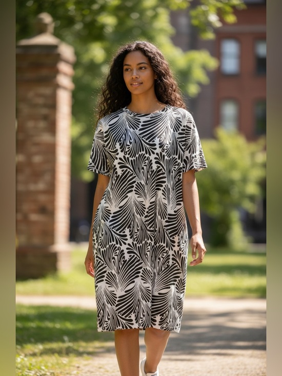 Dresses & Skirts - Black and White Patterned Dress
